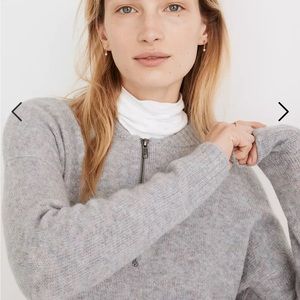 Madewell York Half-Zip Sweater in Heather Sky